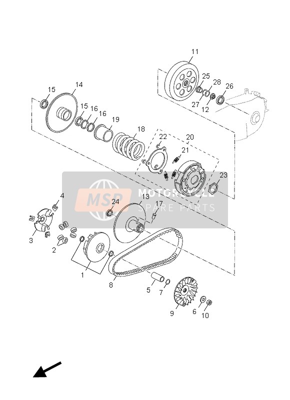 Yamaha VP125 X-CITY 2012 Clutch for a 2012 Yamaha VP125 X-CITY